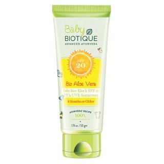 Biotique Natural Makeup Bio Aloevera Baby Sunscreen, 50 gm